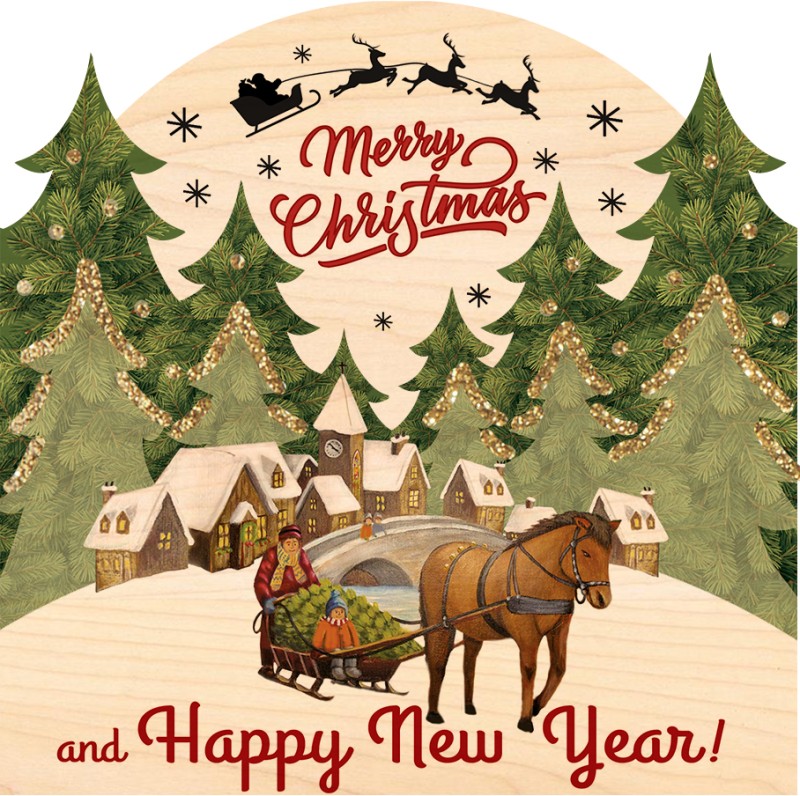 Christmas sleighs-Christmas Greeting cards-Cartobois